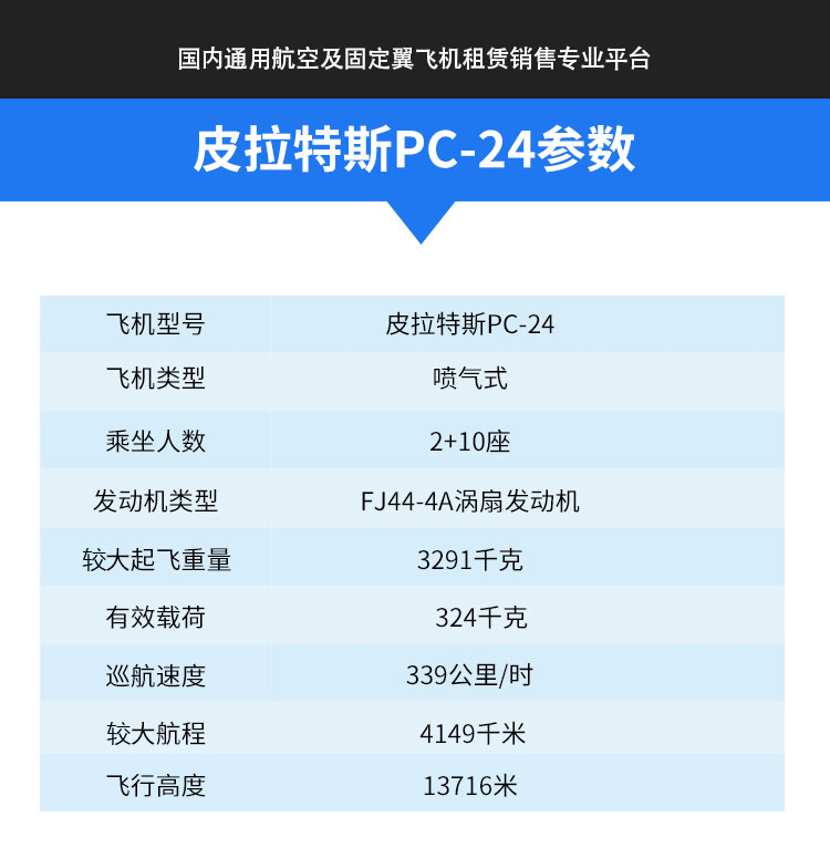 【全意旋翼机】 皮拉特斯pc-24固定翼全意航空出租销售 固定翼 私人