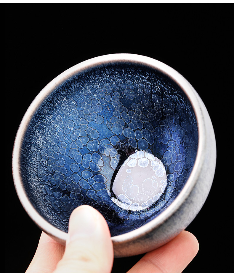 曹永旺蓝油滴窑变茶杯主人杯功夫茶具办公家用送礼建窑建盏【价格
