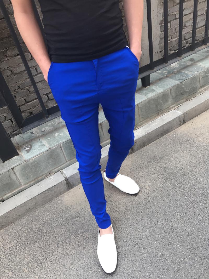 快手红人同款男裤夏季韩版修身休闲小脚裤社会精神小伙男裤紧身裤定制