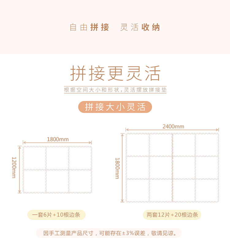 【苏宁专供】澳贝（AUBY）旅行时光拼接垫 宝宝爬行垫 20MM 464331DS