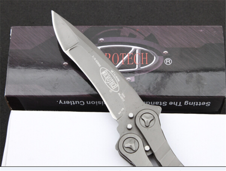 致观微技术蝴蝶甩刀开刃甩出刀全钢练习刀折刀折叠刀户外野营刀防身