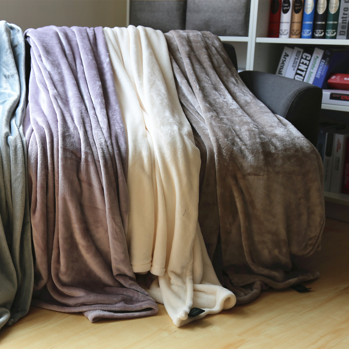 北欧简约法兰绒毛毯盖毯沙毯子珊瑚绒午睡加厚保暖冬季毛绒床单