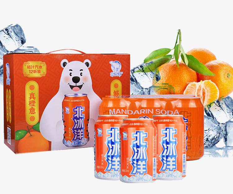 北冰洋碳酸饮料 北冰洋 桔汁汽水 碳酸饮料 330*12听/箱 礼盒装【价格