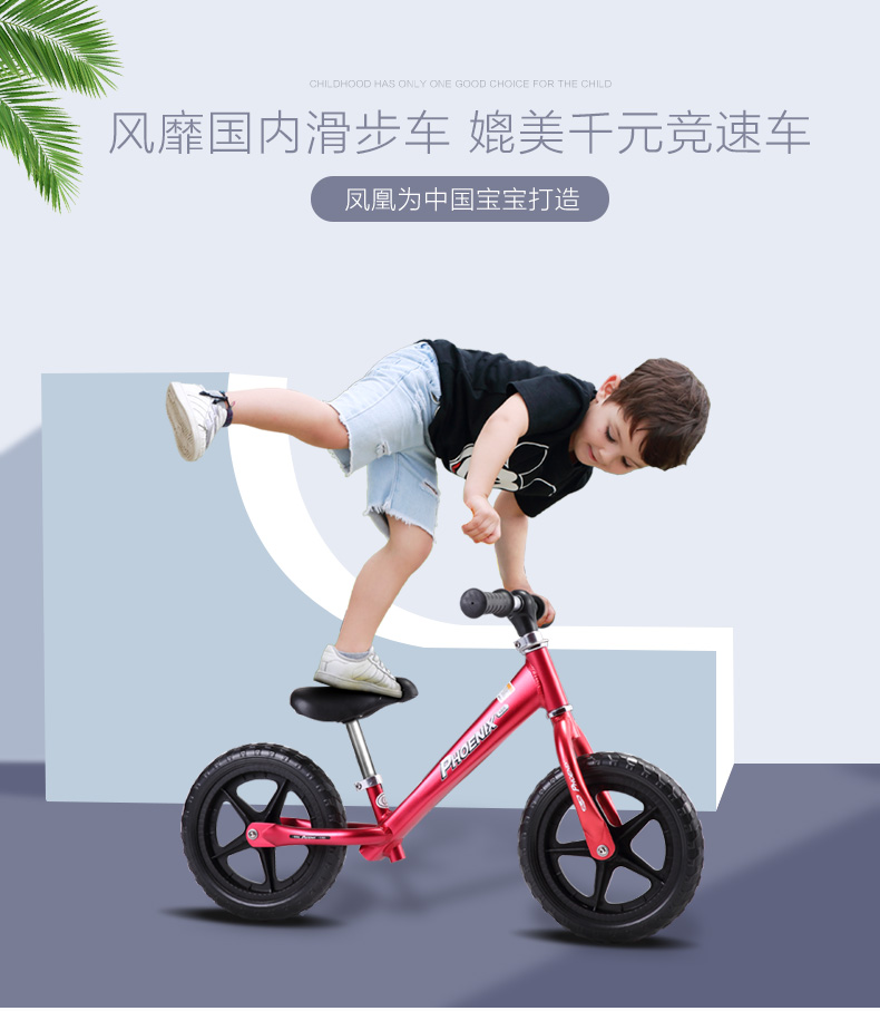 凤凰(fenghuang)儿童平衡车宝宝溜溜车1-2-3-6岁滑行车小孩学步滑步车