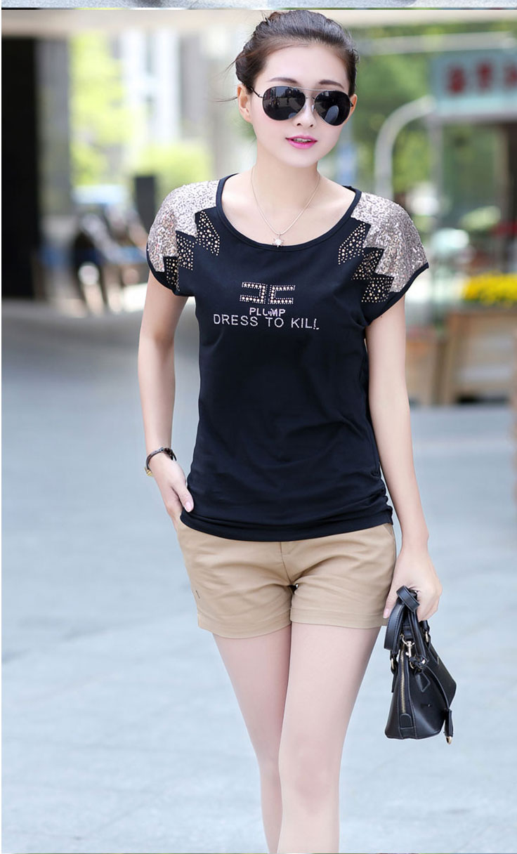 2017年大码短袖t恤女宽松夏季棉打底衫胖mm圆领体恤新款加肥加大200斤