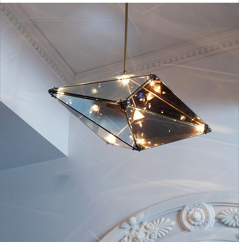 餐厅吧台展厅灯光茶楼饭馆钻石吊灯别墅餐厅吊灯 餐馆创意吊灯83p6