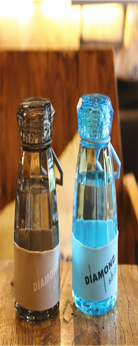 欧丽嘉家居器皿 新款创意钻石菱形塑料杯男女学生便携简约杯情侣韩版