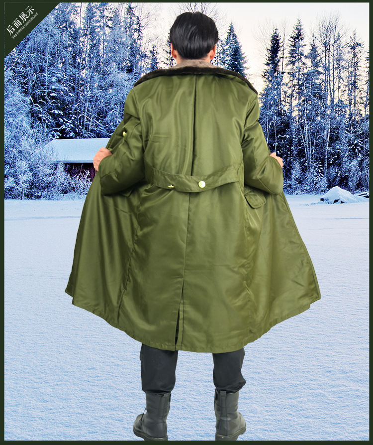 运动户外马裤尼活套绿绒毛大衣不掉毛冬季加厚军大衣防寒棉衣