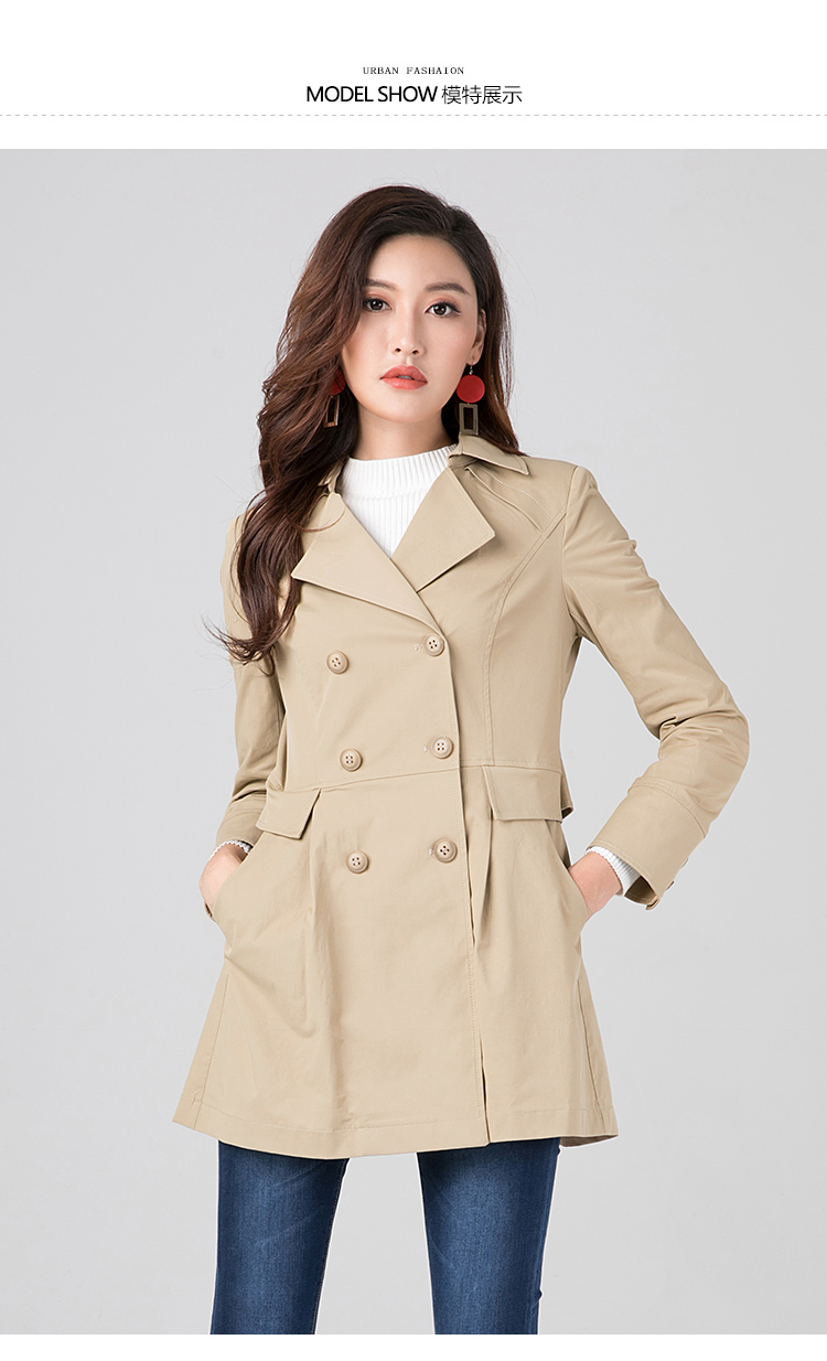 逸阳上衣逸阳秋季新款修身显瘦中长款风衣