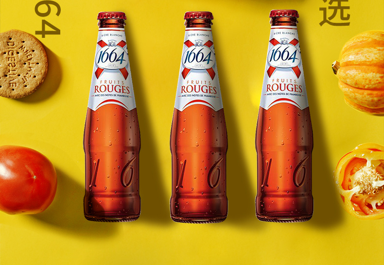 法国进口精酿啤酒凯旋1664红果啤酒250ml12瓶装整箱装果味啤酒