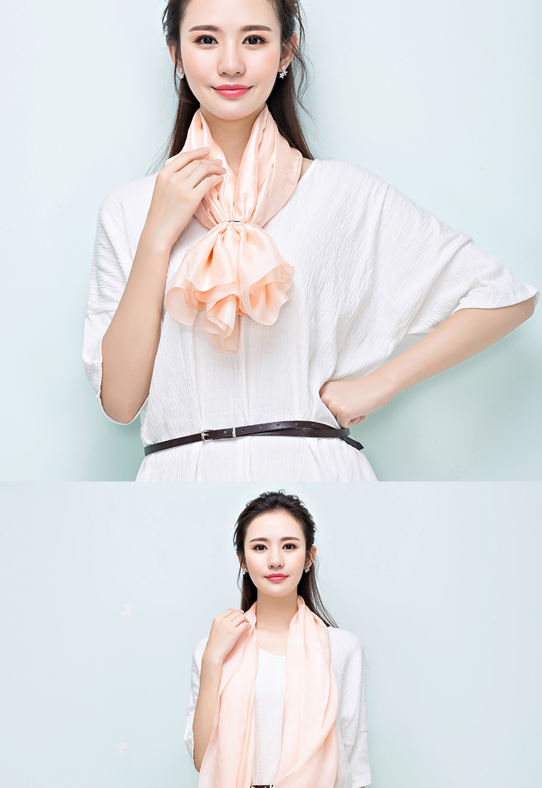 绣娘丝绸真丝素色桑蚕丝长巾民族风纯色长款围巾女春秋两用大披肩