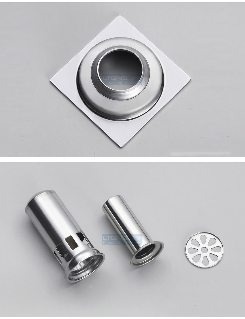 蓝藤卫浴不锈钢加厚深水防臭地漏洗衣机地漏sus304可选lt-1007都市