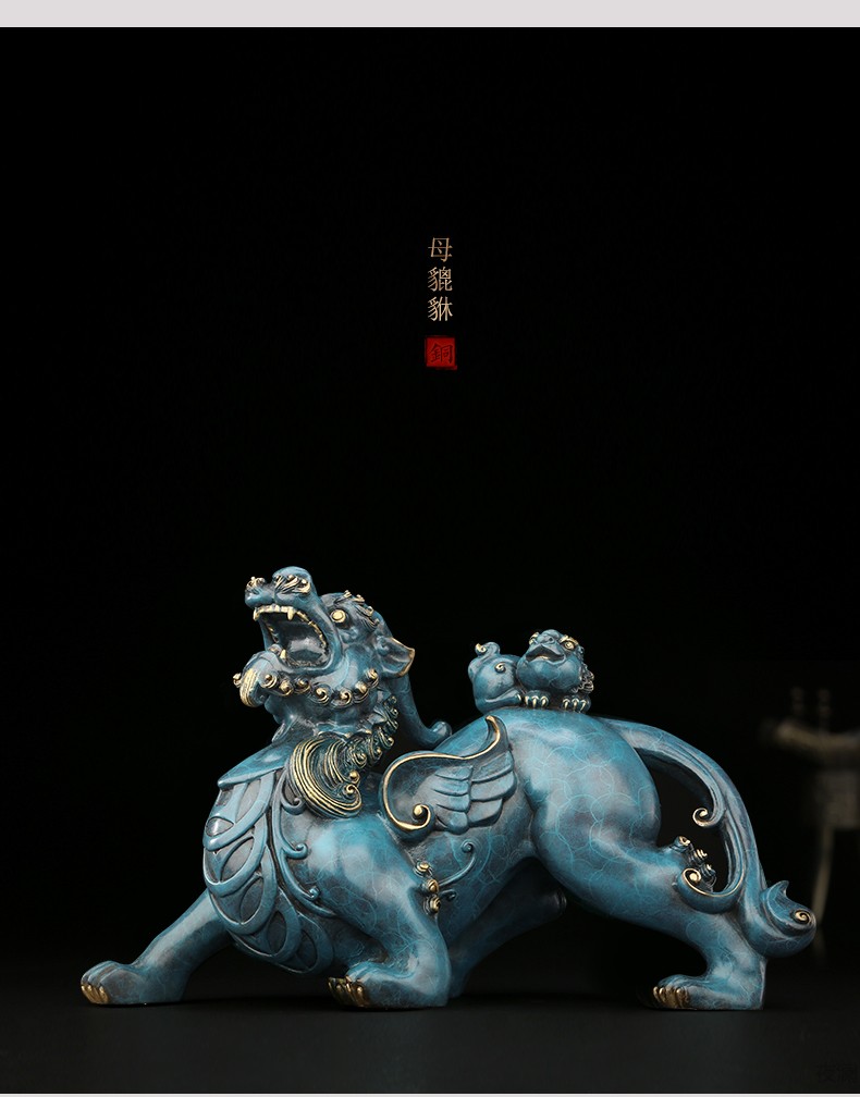 飞天貔貅纯铜貔貅摆件招财风水家居装饰工艺礼品