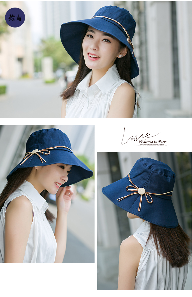 mtiny帽子女夏天韩版潮凉帽木扣可折叠遮阳帽防防大沿防晒帽太阳帽