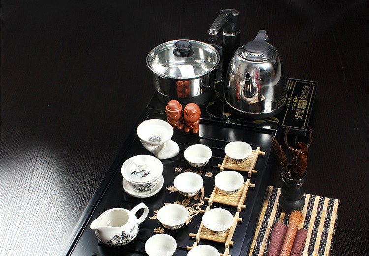 茶具泡茶器 陶瓷功夫茶具套装 简易整套青花盖