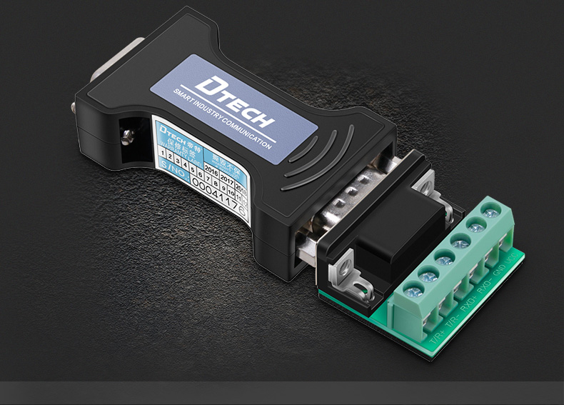 帝特dtechdt9003商业级无源rs232转rs485rs422转换器防浪涌型静电型