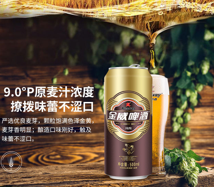 雪花金威纯酿啤酒9度500ml12组