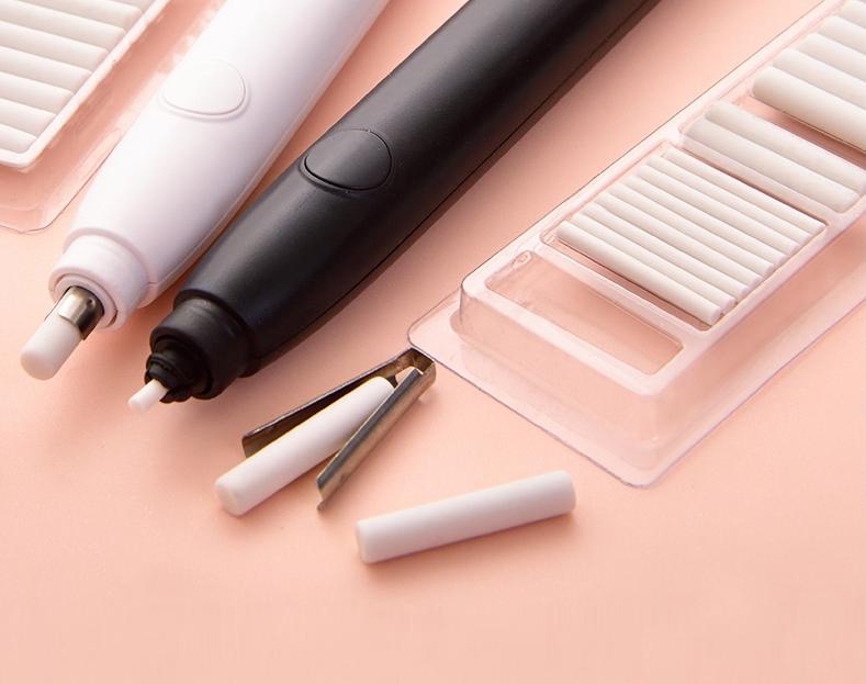 得力deli71107电动橡皮擦可粗可细2种替芯可换美术专业高光素描铅笔