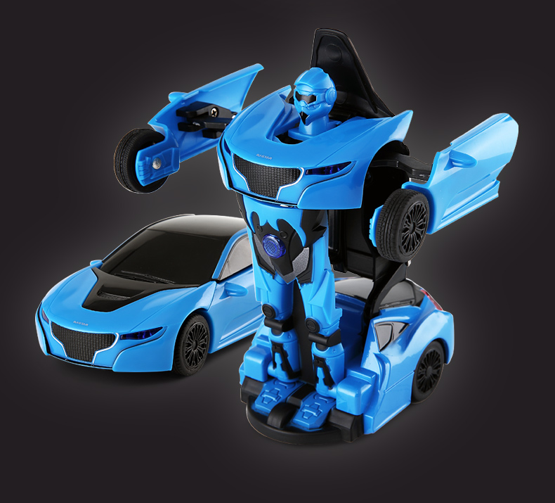 星辉（Rastar）1:32RS战警口袋机器人合金变形玩具汽车带声光可变形61800蓝色