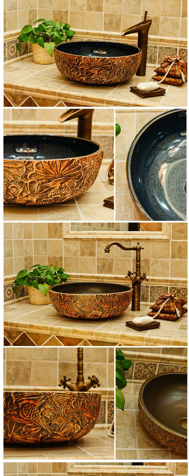 长方形浴室脸盆小户型冷热面盆旋转中式冷水组合厕所欧式卫浴卫生间