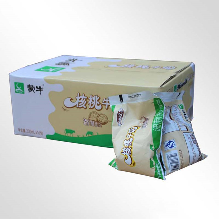 七果果蒙牛百利包核桃牛奶16袋装1袋200ml牛奶乳品产发mk