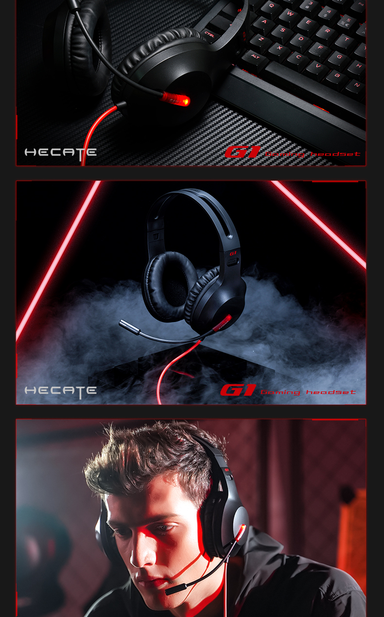 edifier漫步者g1usb版红色头戴式电竞耳机