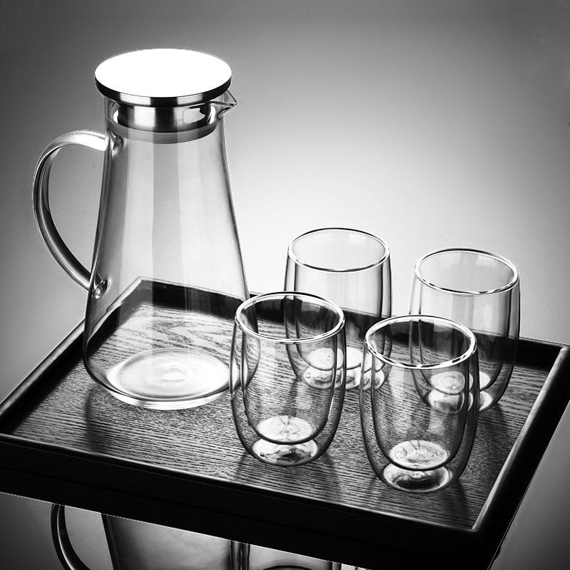 鼎亨(dingheng)家居器皿 鼎亨家用冷水壶玻璃耐热防爆大容量水瓶套装