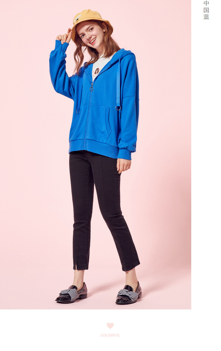 semir森马早秋卫衣女连帽秋装慵懒风女装廓版宽松外套女帽衫