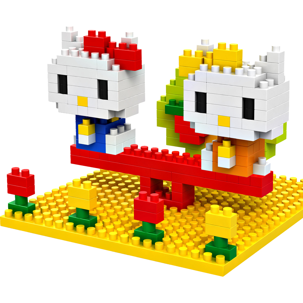 loz新款小颗粒拼装玩具hellokitty玩具积木微钻颗粒积木9407