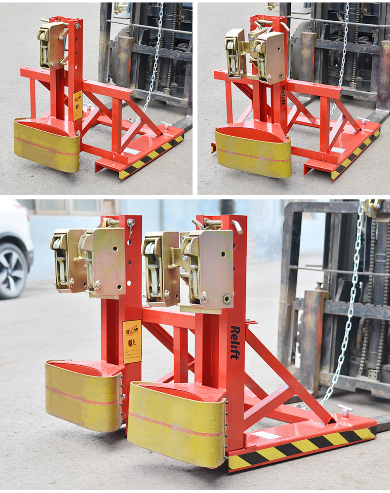 叉车油桶夹具四鹰嘴油桶夹重型叉车专用卸桶夹抓桶器装卸设备