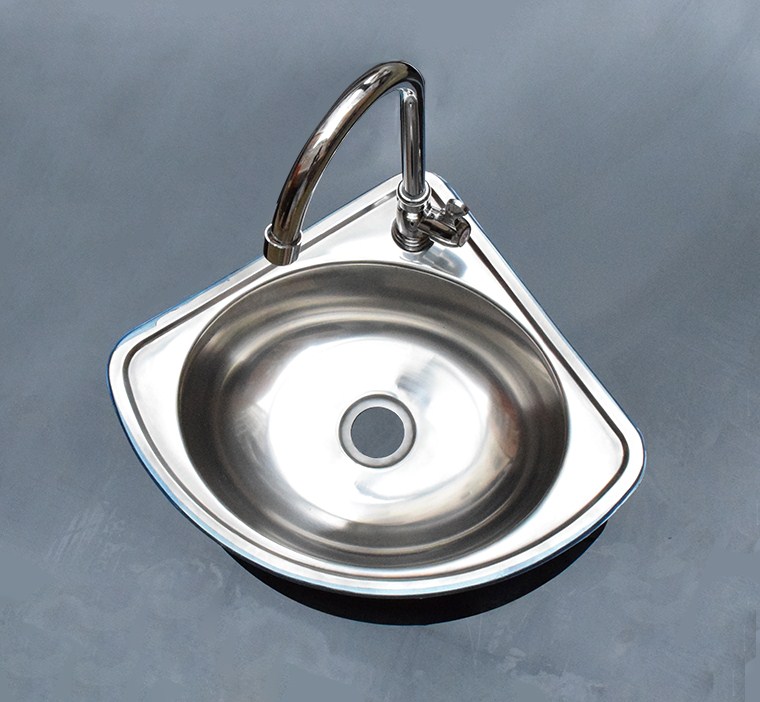 不锈钢三角型水盆墙角单水盆带架子洗菜盆洗手盆出租房水池