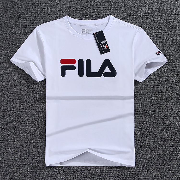 2018春夏新男女同款斐乐圆领短袖t恤丝柔棉情侣运动休闲修身上衣