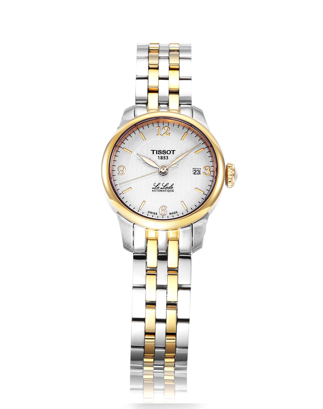 天梭(tissot)力洛克系列自动机械间金钢带女士手表t41.2.183.34