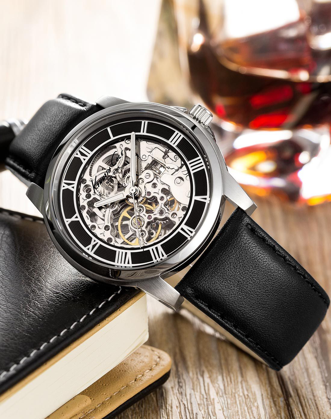 kennethcole专柜同款美国时尚镂空自动机械男表kc1514