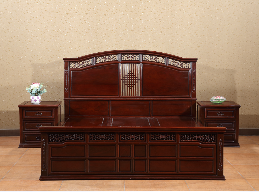 琪梦(qimeng)实木床红檀床 琪梦红木家具1.8米/2.