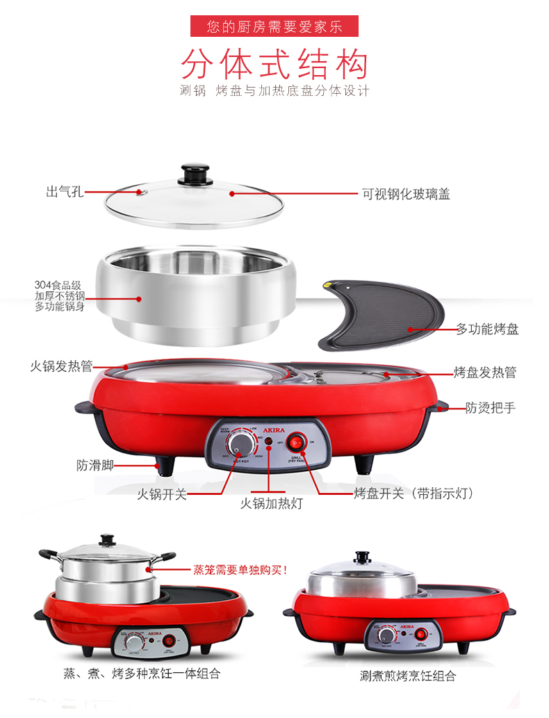 电火锅结构图解图片