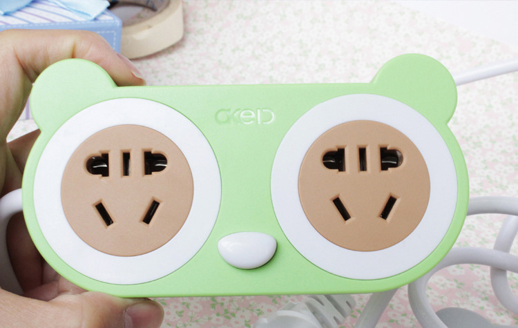 创意电插座带usb卡通可爱带开关多功能插排充电接线板排插板