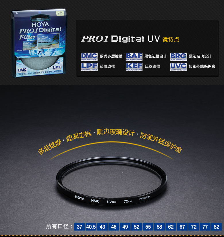 保谷(HOYA)PRO1D(55mm)抗紫外线UV镜