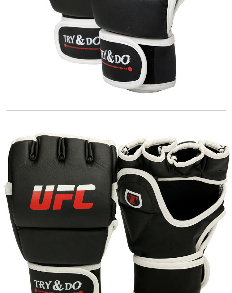 ufc半指拳套拳击手套黑色
