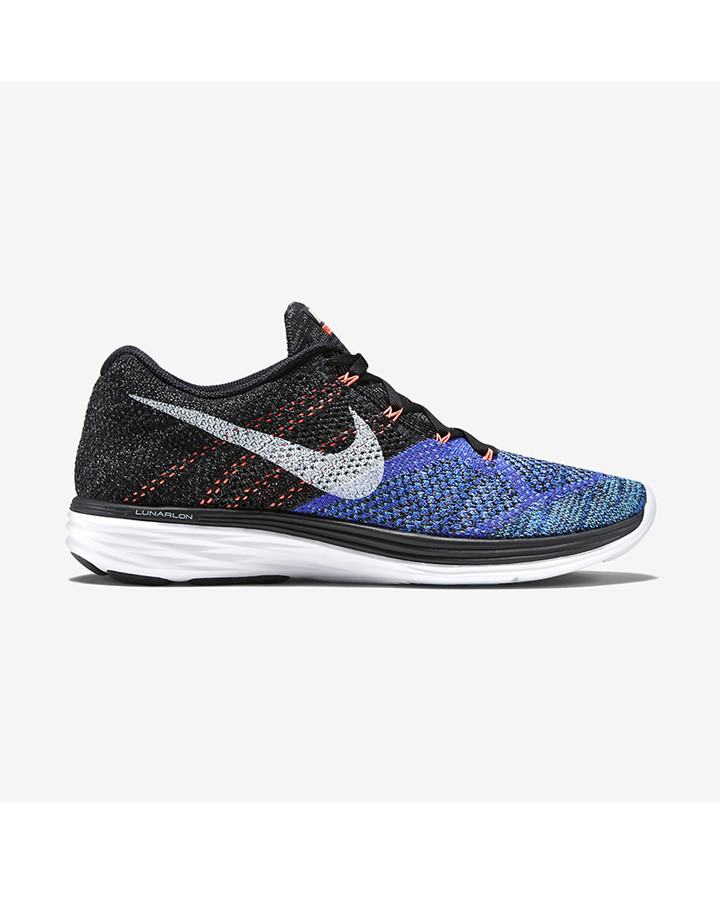耐克nike男鞋2015flyknitlunar3跑步鞋698181004蓝黑