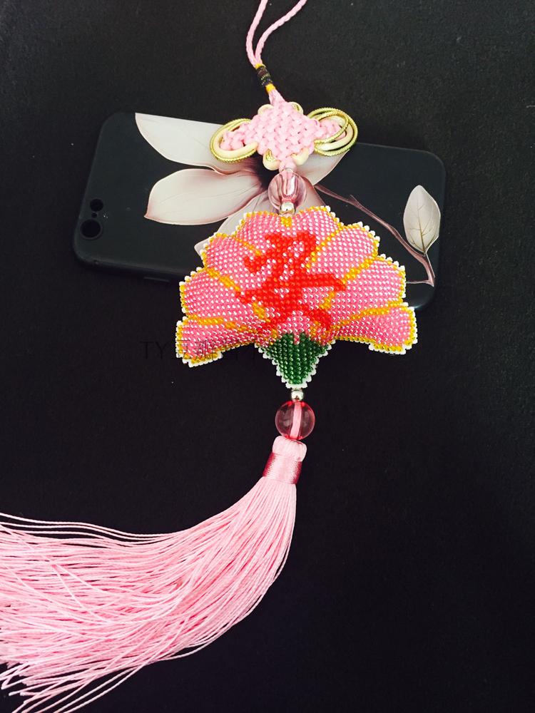 十字绣新款串珠子绣平安福汽车挂件穿珠满绣立体平安符车挂全珠绣sn