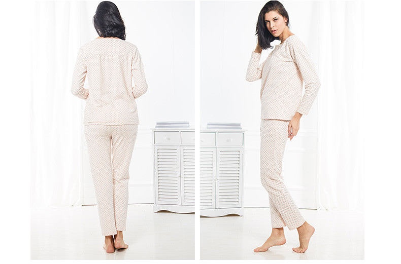 topnew铜牛铜牛内衣舒尚柔圈圆领棉花边女士家居服套装062954069282