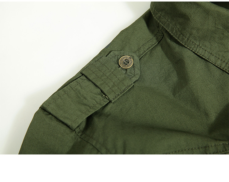 欧伦萨户外运动户外军迷衬衫男士夏季军绿色短袖纯棉透气肩章军衬衣军