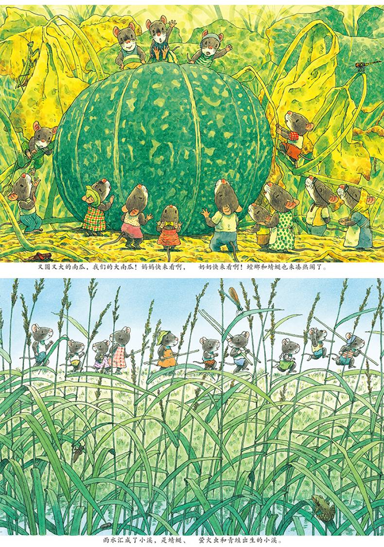 书系列7-12册14只老鼠洗衣服秋天进行曲摇篮曲种南瓜蜻蜓池塘捣年糕