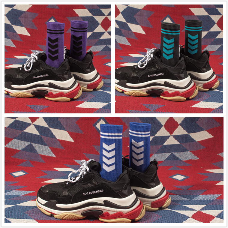 街头嘻哈滑板中筒棉袜男女长袜子