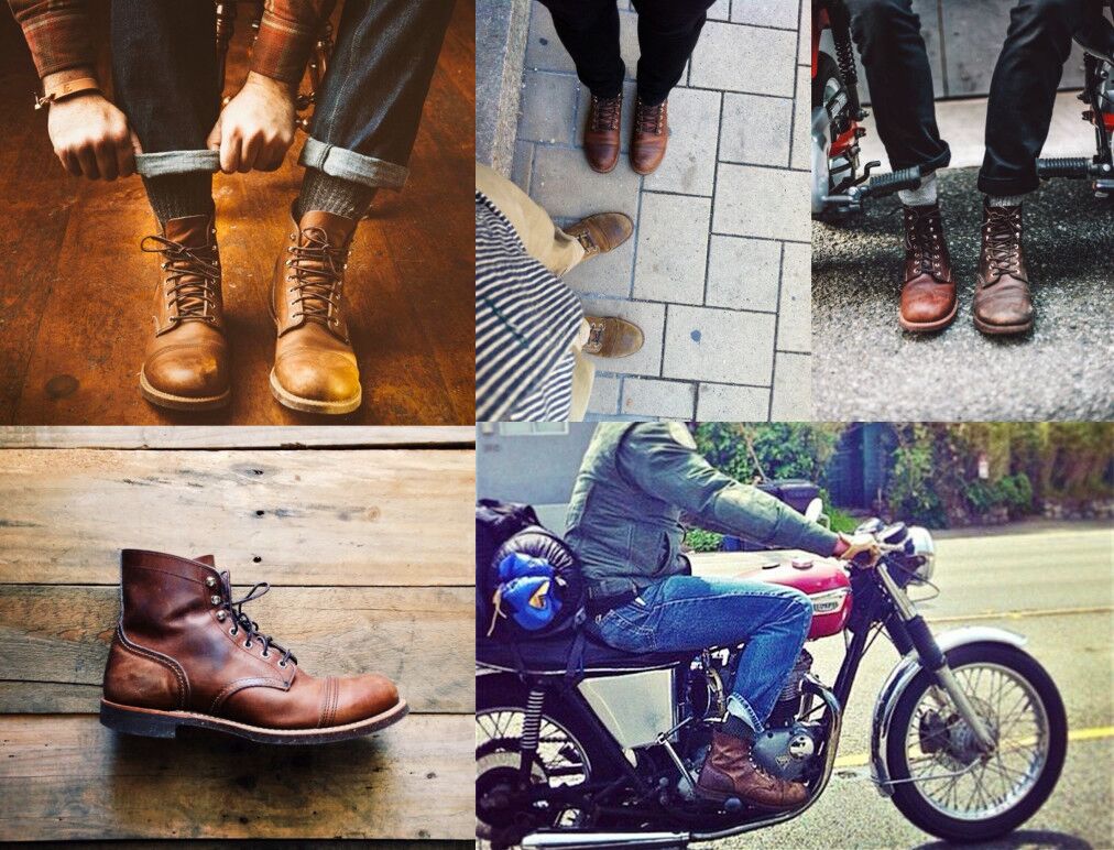 复古手工固特异8111真皮工装马丁伞兵靴阿美咔叽机车男女鞋