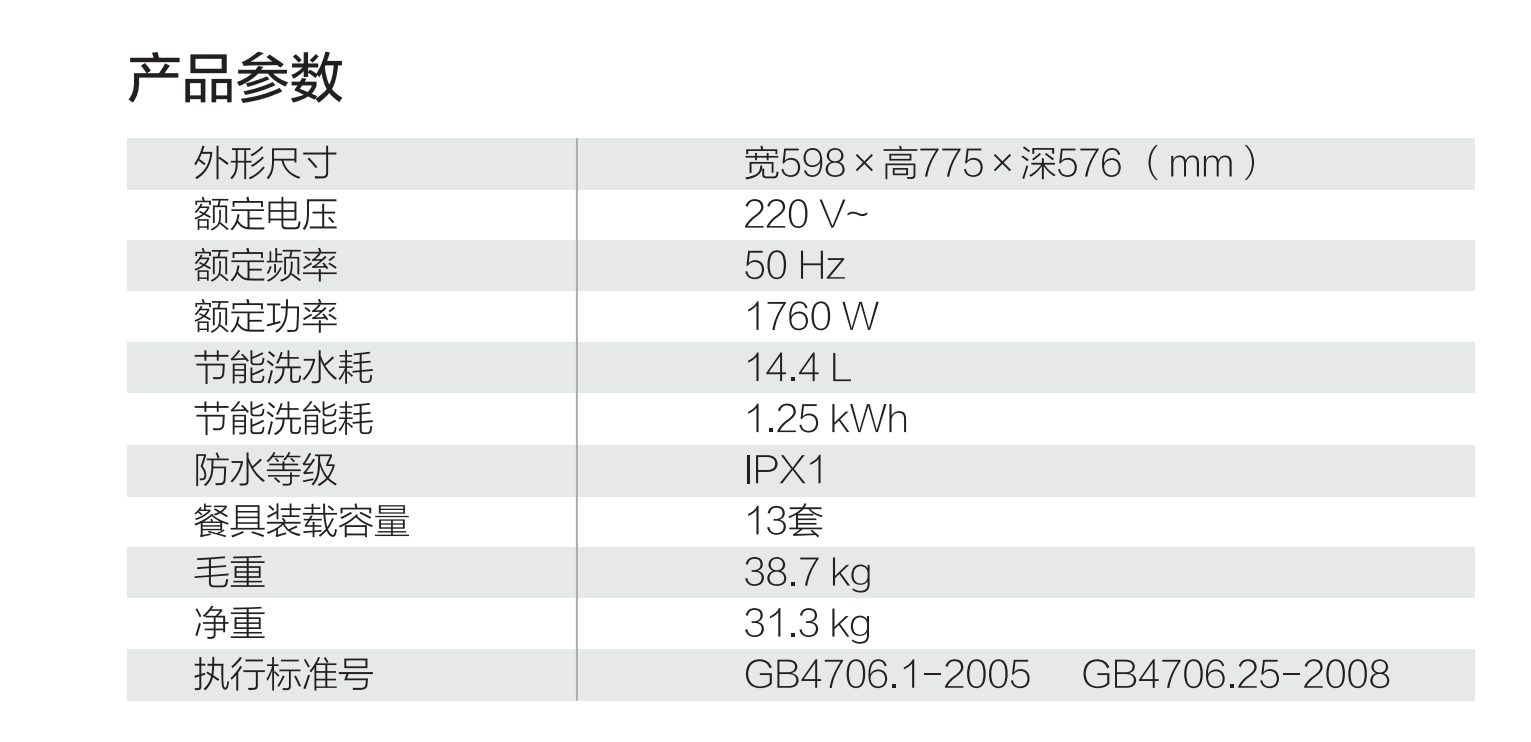 美的洗碗机p30参数图片