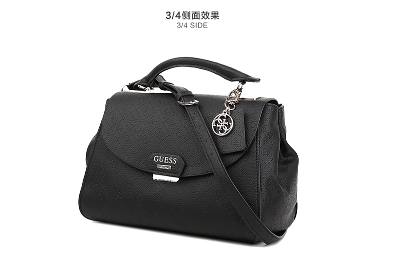 guess盖尔斯logo压印金属吊饰女士手提斜挎包hwsg6343190blaf