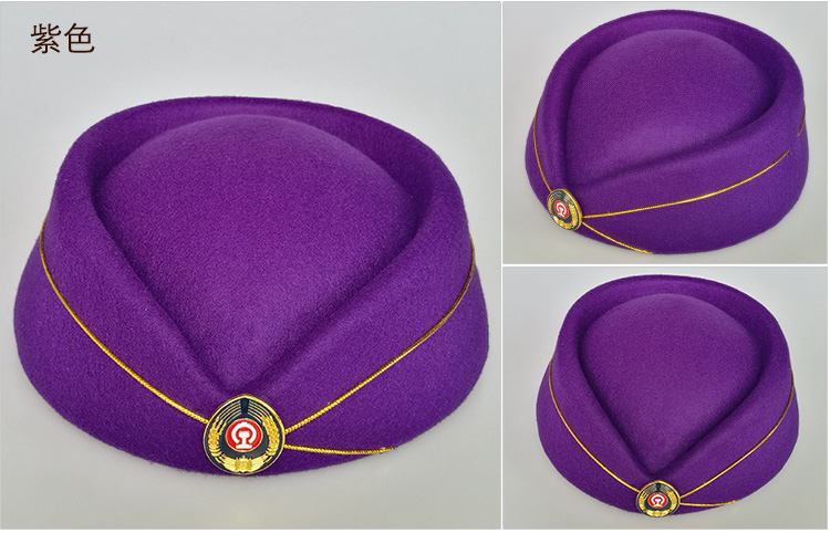 七斓铁路女帽礼仪帽铁路学校学员红色演出帽高铁动车乘务员列车员帽子