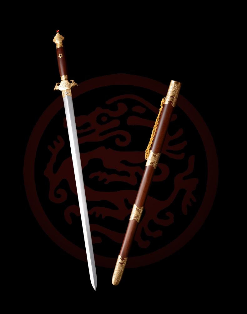 铸剑谷精品牡丹至尊剑98厘米宝剑龙泉手工锻造未开刃乌木做旧款